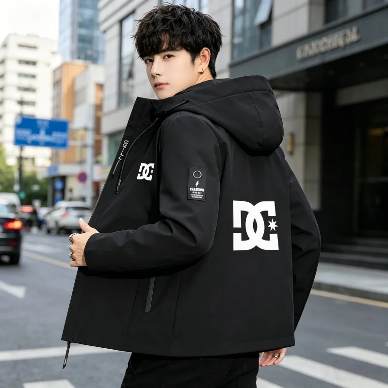 

2026 New Men's Windproof Hooded Jacket, Premium Flat Brim Hood Design, Fashion Sports Hoodie, Casual Outerwear for Spring Daily