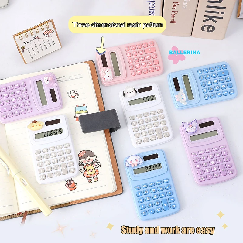 Mini calculadora portátil de dibujos animados, calculadora pequeña, suministros escolares de oficina, regalos de papelería para estudiantes