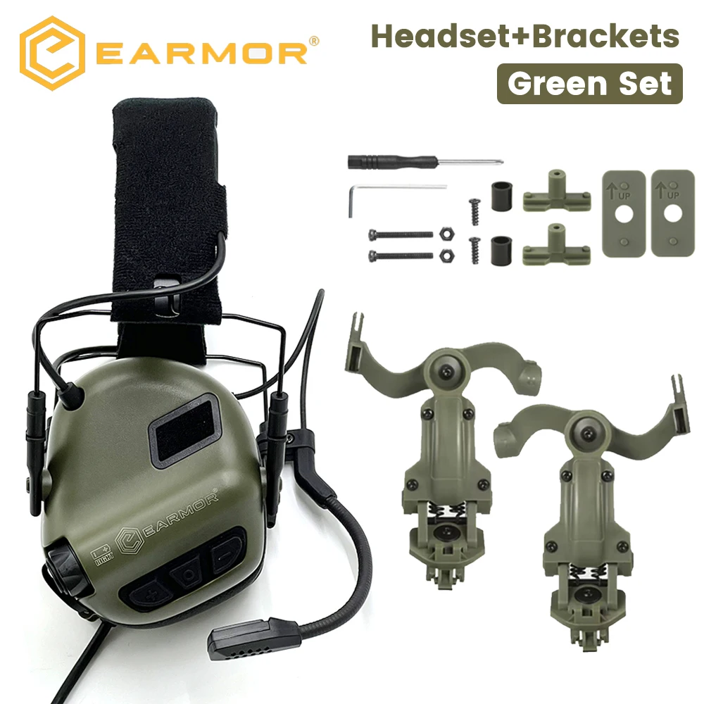 EARMOR Tactical Headset M32 SE Active Shooting Earmuffs Helmet Headset with Helmet Rail Adapter DIY Helmet Mount Headset image 3