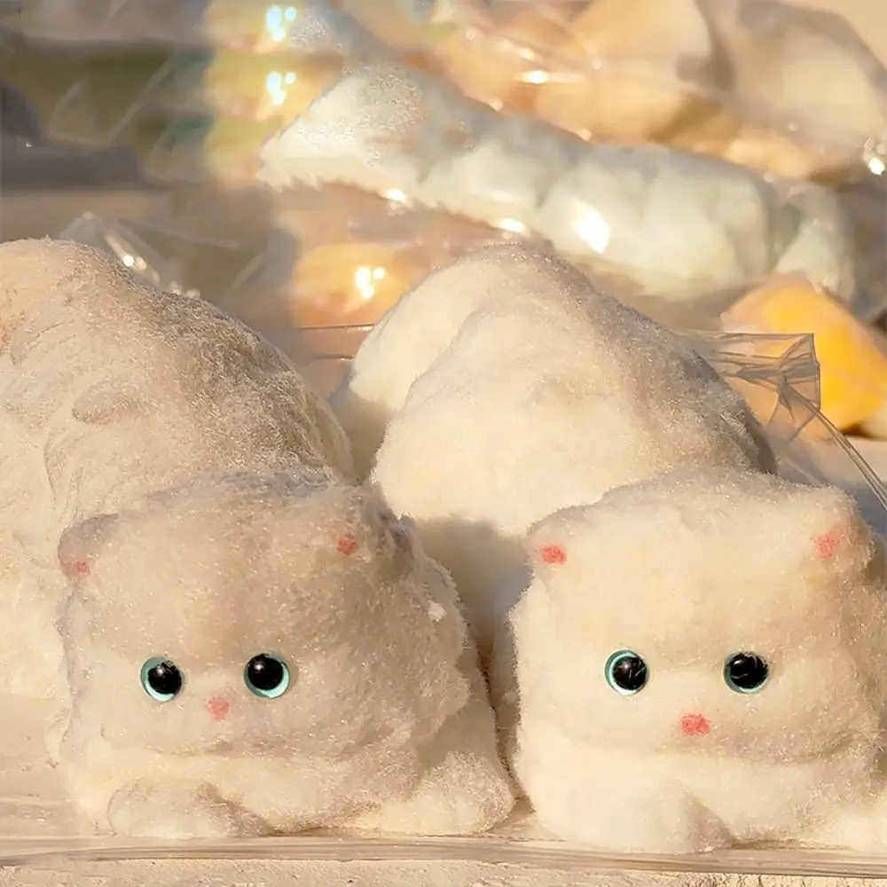 Zabawka antystresowa w kształcie perskiego kota z efektem powolnego powrotu do kształtu, ręcznie robiona, symulacja zwierzęcia, kolorowa, miękka zabawka sensoryczna do ściskania.