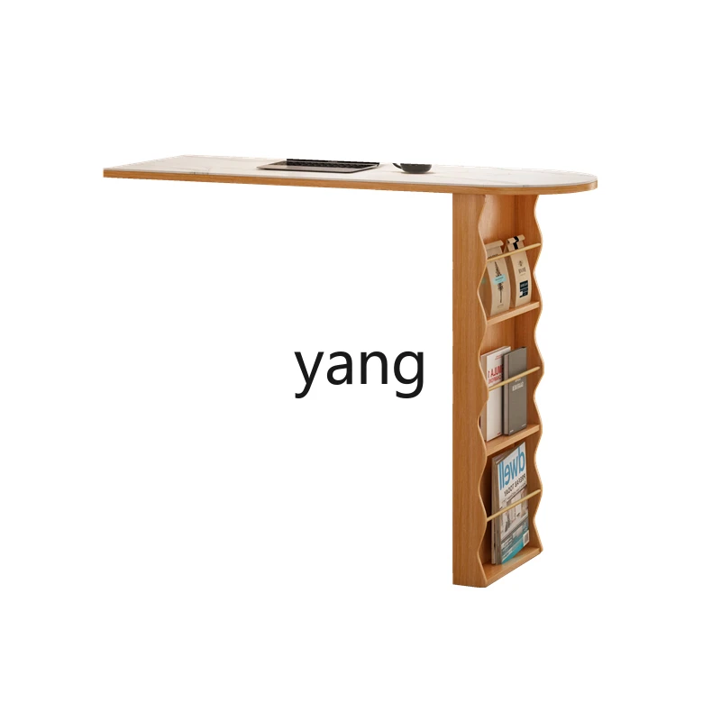 Yjq Solid Wood Bar Counter Cabinet Living Room Movable Retractable Sideboard Cabinet Small Apartment Partition Kitchen Island