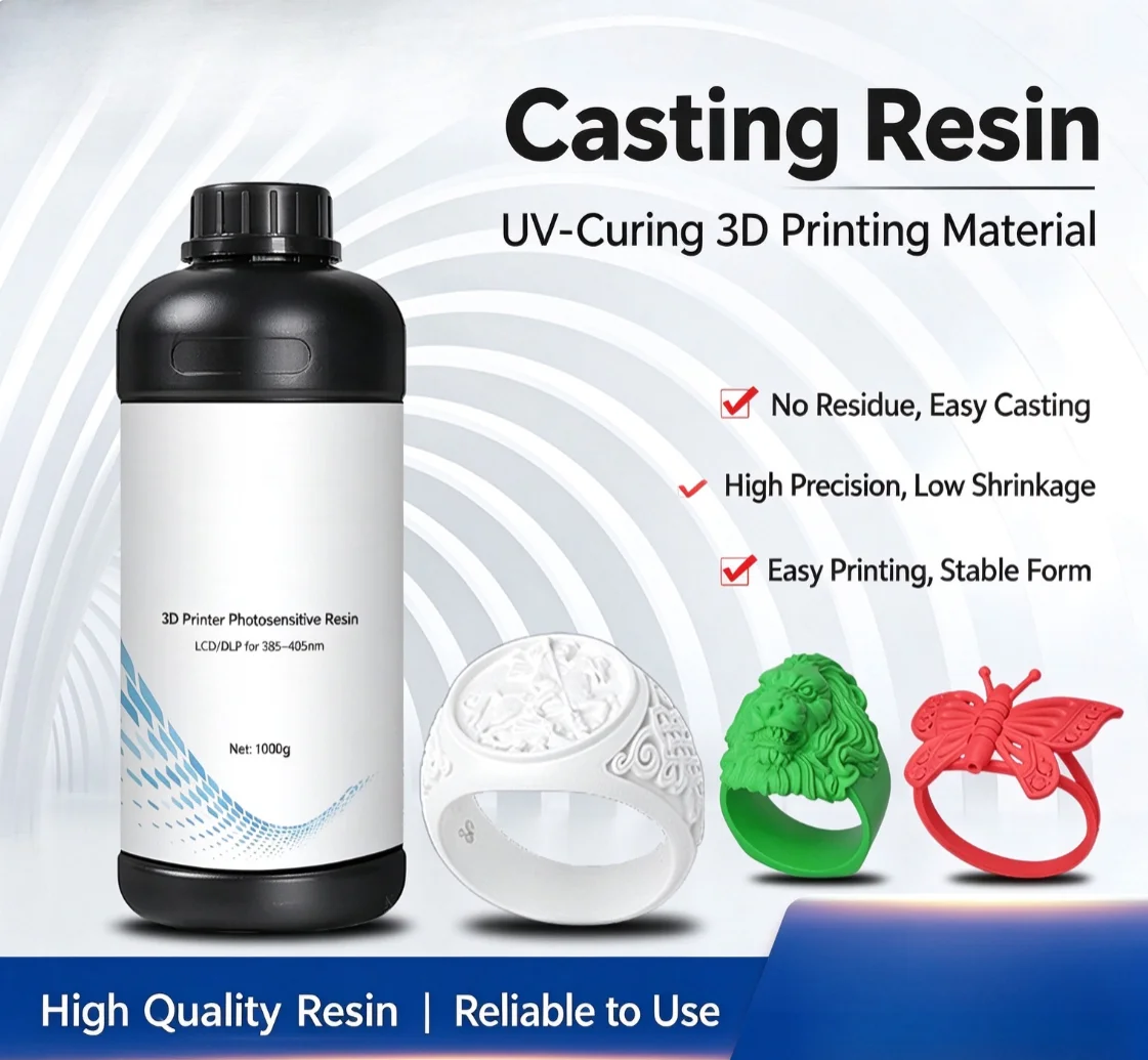 Casting resin 3D printing high precision low residue light curing pewter resin jewelry consumables