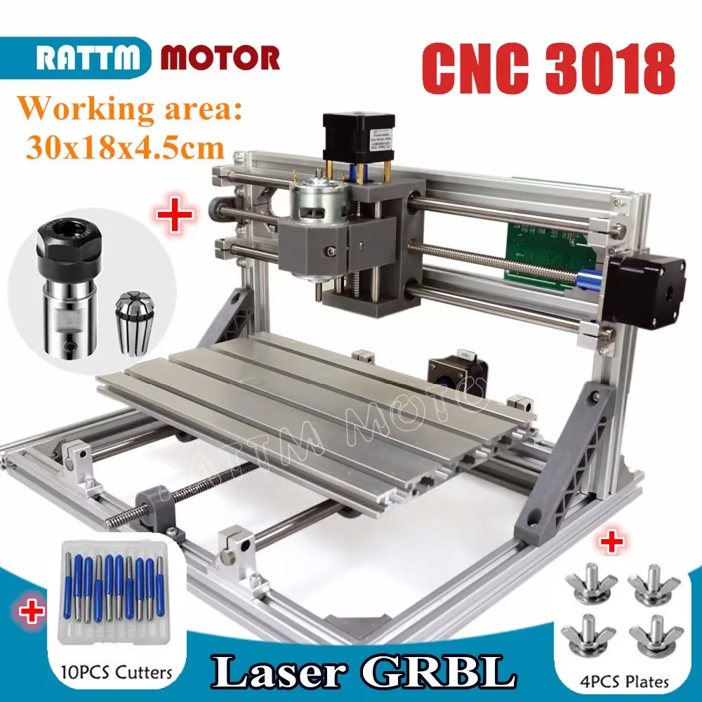 

DE ship Mini Laser Engraving Machine CNC 3018 Laser Engraver DIY Hobby Cutting Tools ER11 GRBL for Wood PCB PVC Mini CNC Router