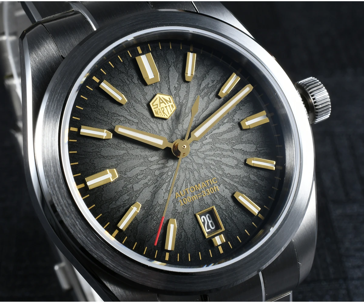 Orologio automatico da uomo San Martin quadrante JianZhan orologio da polso meccanico 10ATM impermeabile BGW-X1 zaffiro luminoso Miyota 9015
