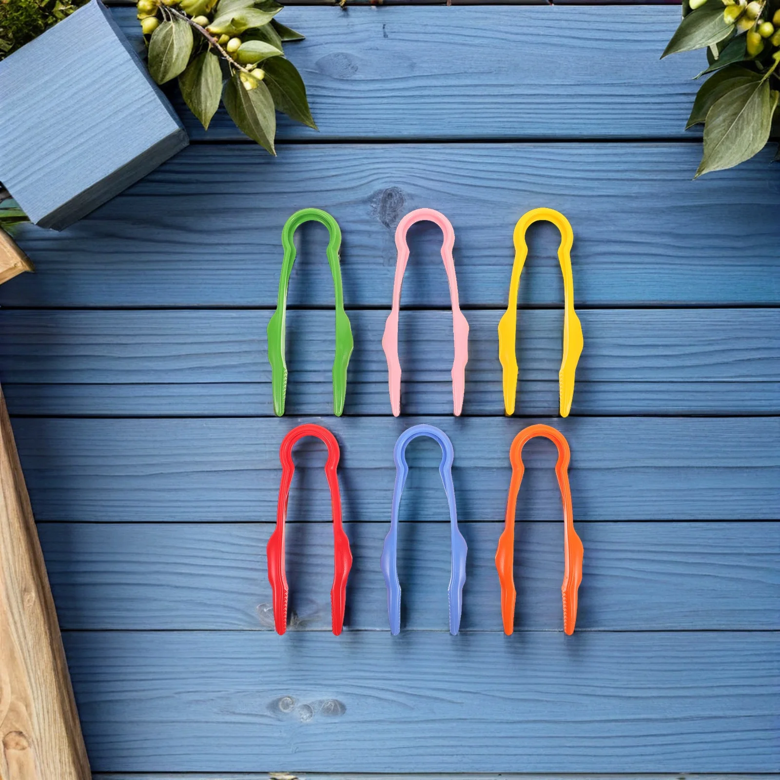 12 قطعة ملاقط أطفال للأطفال ألعاب محركات دقيقة حرفية دقيقة طرف مسطح ملقط بلاستيكي لرياض الأطفال