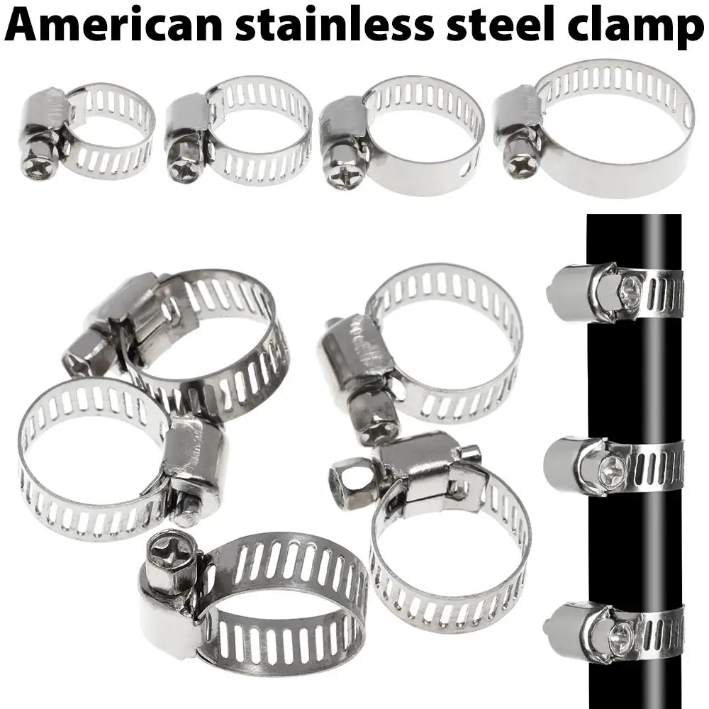10 pcs Welding Useful Hardware Repair Tool Exhaust Stainless Steel T Bolt Hose Clamps Pipe Clip