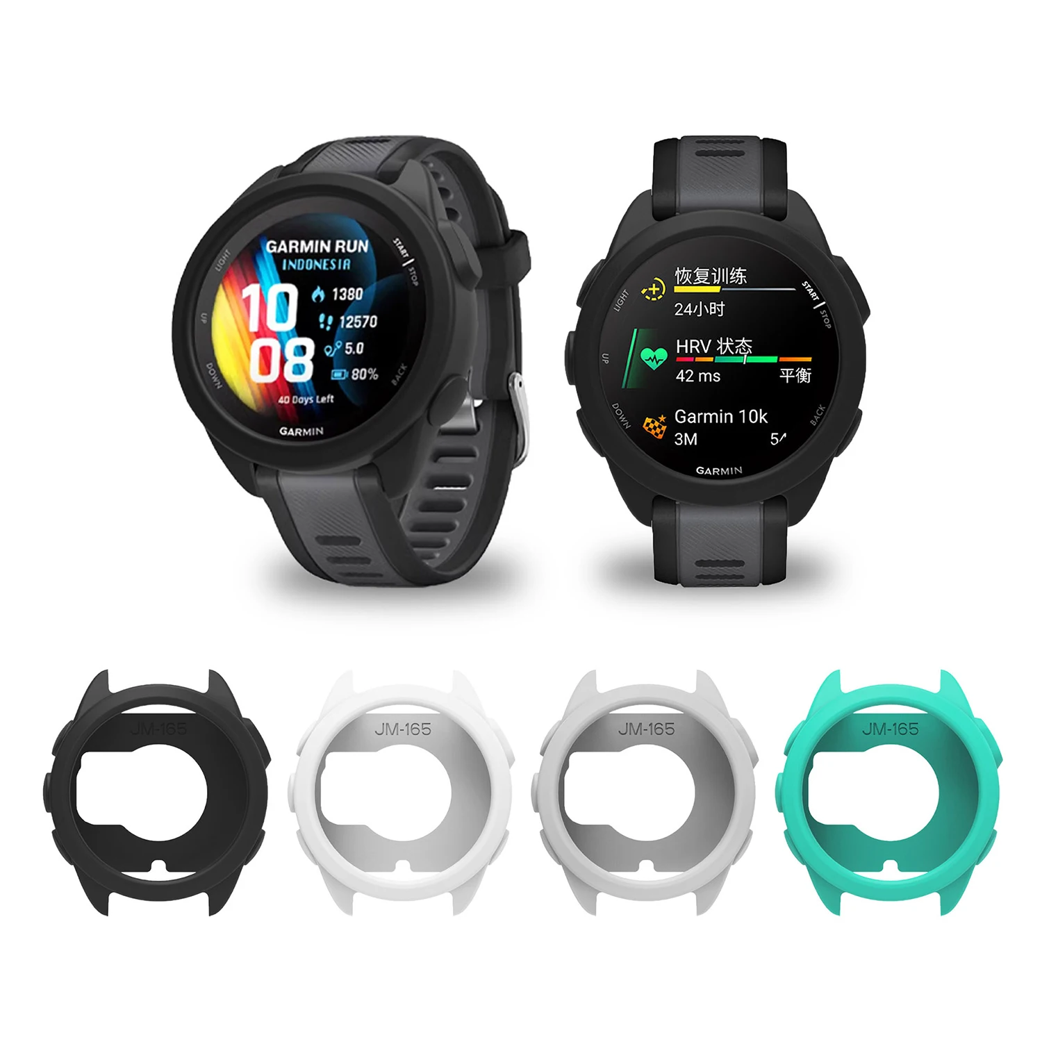 

Silicone Cover Case for Garmin Forerunner 165 Music Smart Watch Protector Soft Bumper Shell Anti-fall Dustproof Accessories