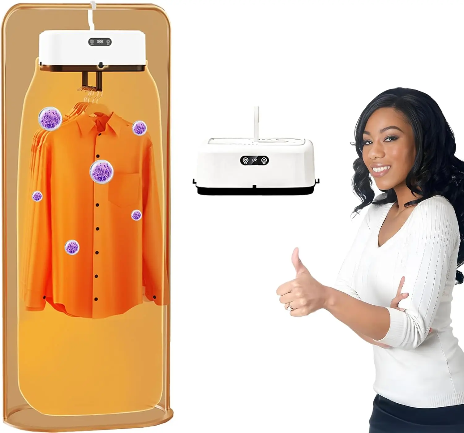 

Portable Clothes Dryer, 360° Heating, Touch Screen, Foldable, White