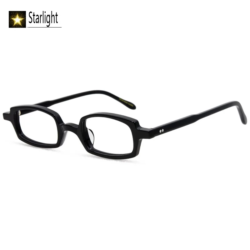 

Высокое качество, черная маленькая оправа для очков, мужская ацетатная квадратная модная оправа для очков, мужская и женская оправа для чтения по рецепту 143 мм