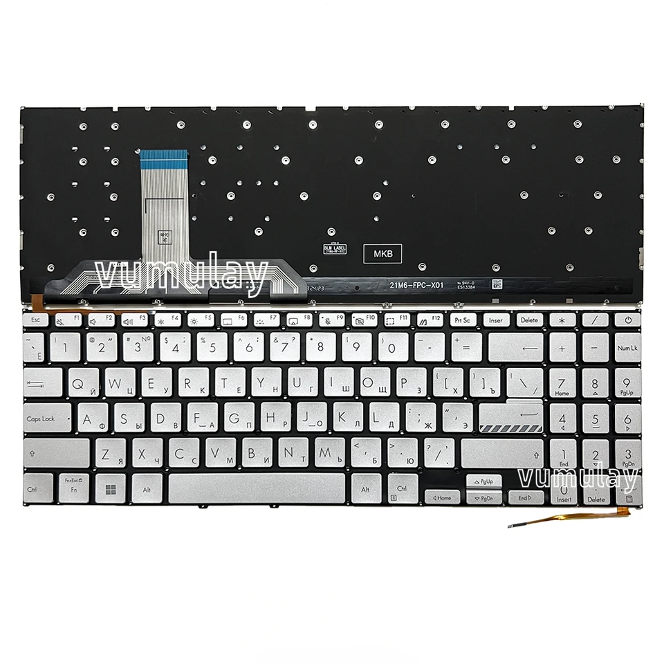 US/ロシア語バックライトキーボード ASUS Vivobook X1504 X1504ZA