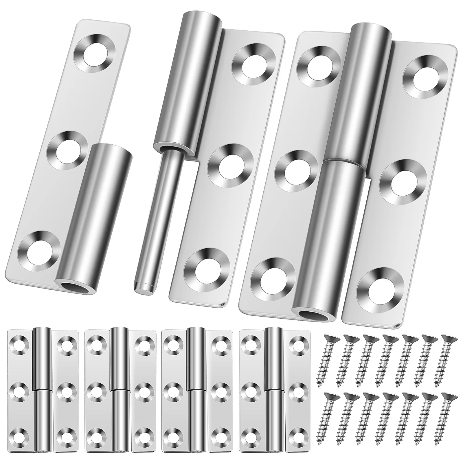 

1Set Door Hinges 304 Stainless Steel Strong Thick Anti Rust for Interior Exterior Cabinets Wardrobes Shed Windows Shutters Easy