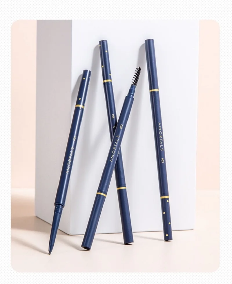 مكياج طبيعي برأسين قلم حواجب أوتوماتيكي ، مقاوم للماء ، يدوم طويلاً ، أدوات سهلة ، قلم بفرشاة ، 4 ألوان #1