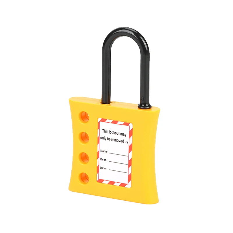 3, 6mm Nylon Shackle LOCKOUT HASP Yellow Safety Tagout Non-conductive Engneering Plastics 4 Holes Multiple Locked Device  LOTO