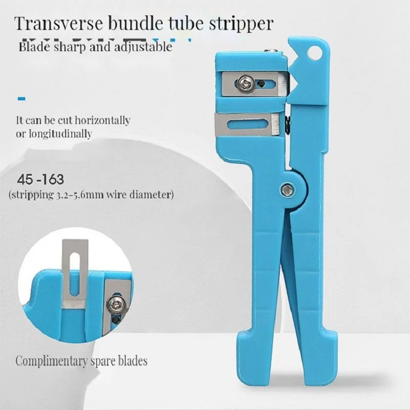 45-165 Fiber Optic Stripper Fiberglass Jacket Sheath 45-163 Coaxial Cable Cutter Stripper Tool Adjustable Blades Cutter Slitter