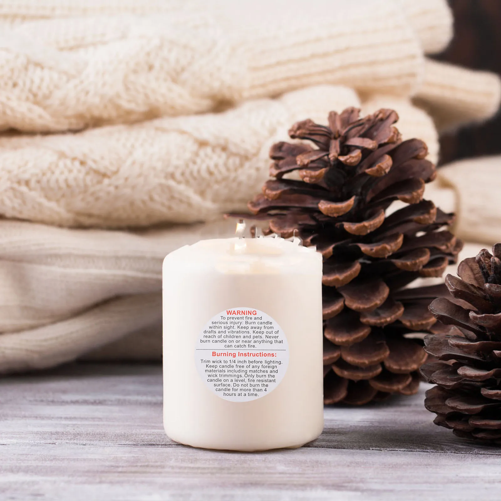 

Warning Labels Waterproof Self-Adhesive Stickers For Scented Jars Containers Diy Making Label For Candles