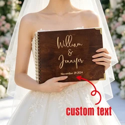 Personalized Guest Book Wedding Album Memory Wooden Adventure Rustic Unique Photo Album For Custom Name Marriage Wedding Gift
