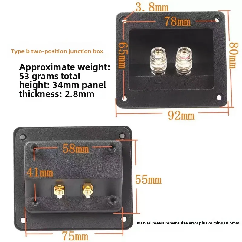2pcs/lot Loudspeaker high-end crystal 2 junction box of pure copper column audio enthusiasts DIY accessories f-506 column
