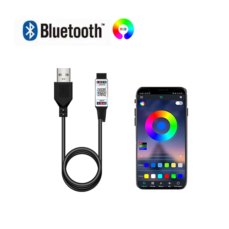 

USB Bluetooth RGB Controler 5V 4 Pins RGB Led Controller 5V RGB Led Lights Controller Smart APP Control Color Changing