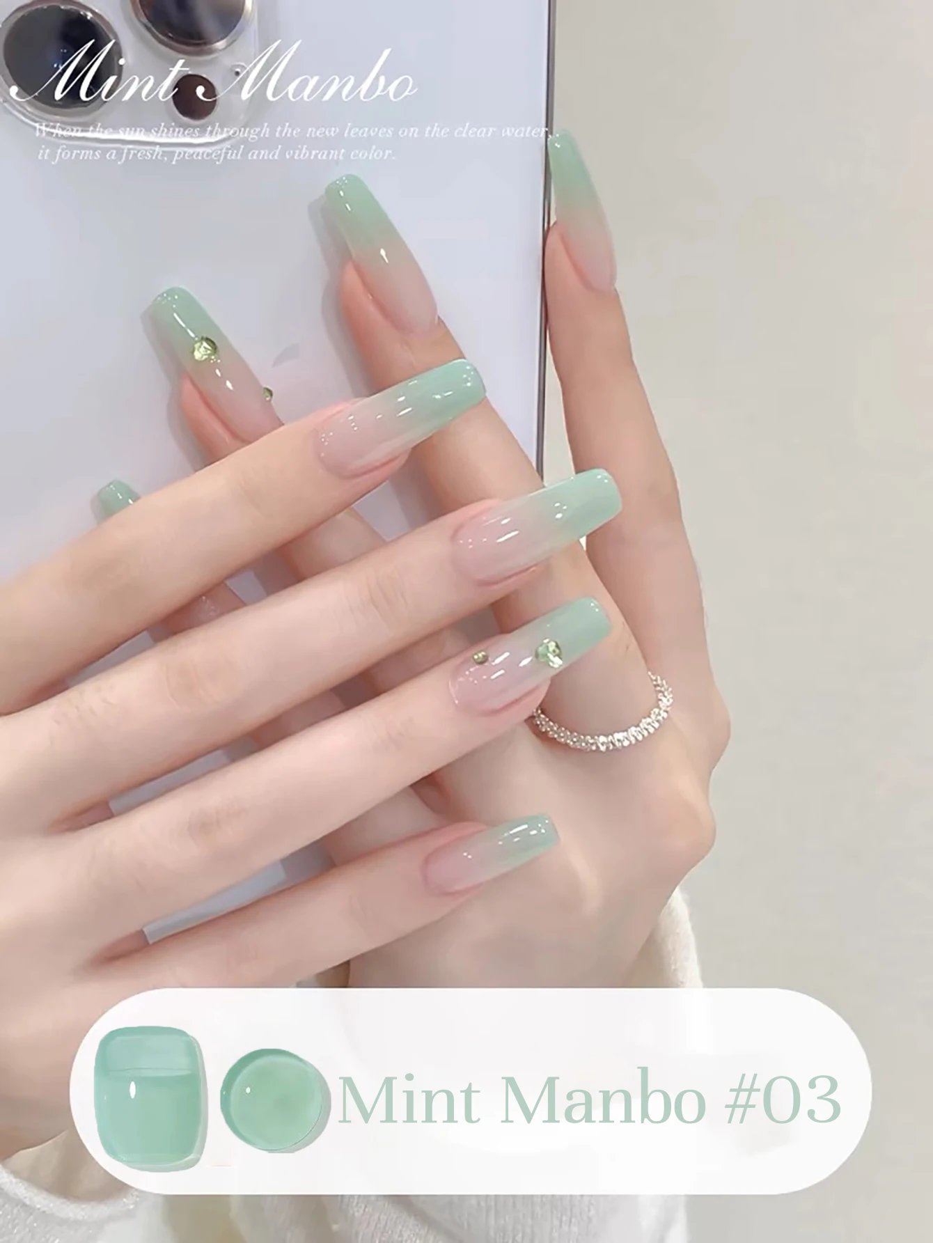 ZH 1-18 ชิ้น Mint Mambo เจลเล็บ 2025 ใหม่ Ice Permeable ครีมสีเขียวสีฟ้าสีเขียวพิเศษสําหรับเล็บ Shop เล็บอุปกรณ์เล็บ