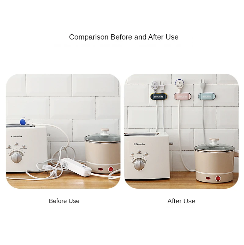 4PC Charging Wire Clip Thraed Holder Punch Free Plug Hook Wire Regulator Wall Mounted Storage Organizer Rack Cable Retainer Clip