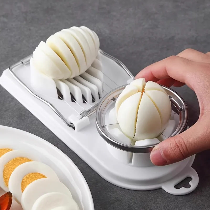 Multifunctional Egg Cutter Stainless Steel Egg Slicer Sectioner Cutter Mold Flower-Shape Luncheon Meat Cutter Kitchen Gadgets