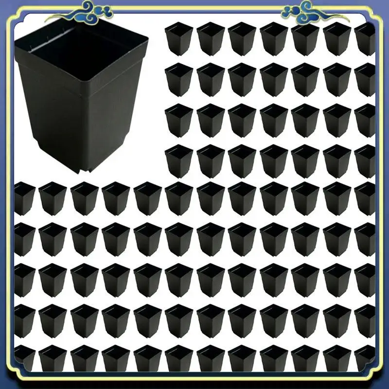 

A56P-400PCS Plant Disposable Flower Pot Small Black Square Cutting Seedling Plastic Square Pot