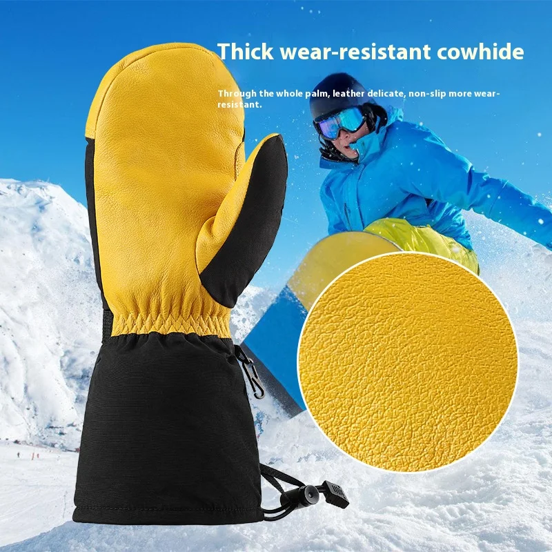 

Five-Finger Ski Gloves Mountaineering Running Splashproof Abalone Casserole 3m Insulation Cotton Ski Warm Gloves