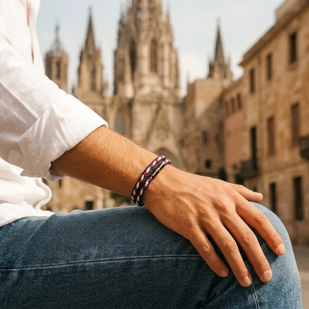 New Braided Layered Rope Bracelet For Men Women Handmade Wristband Jewelry