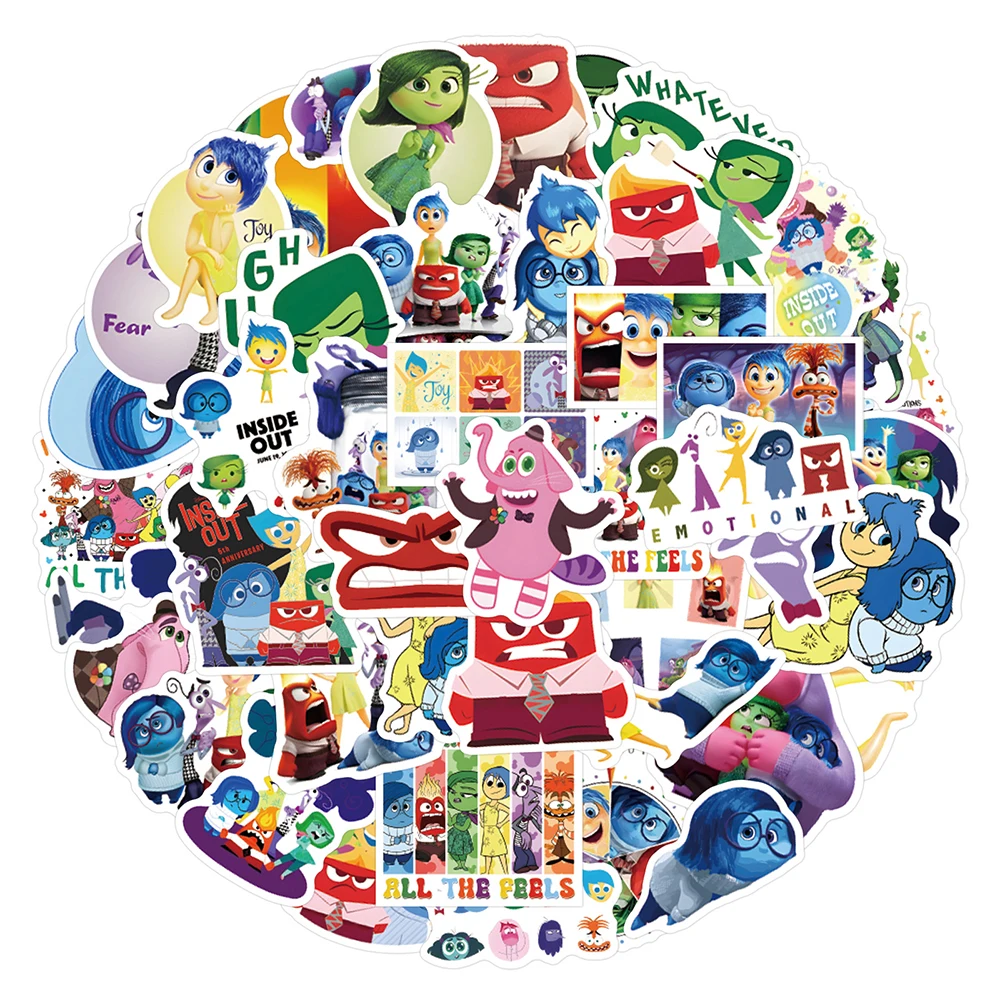 10/30/60pcs Cute Cartoon Inside Out Graffiti Stickers Disney Movie Anime Decals DIY Computer Laptop Bike Fun for Kid Toy Sticker