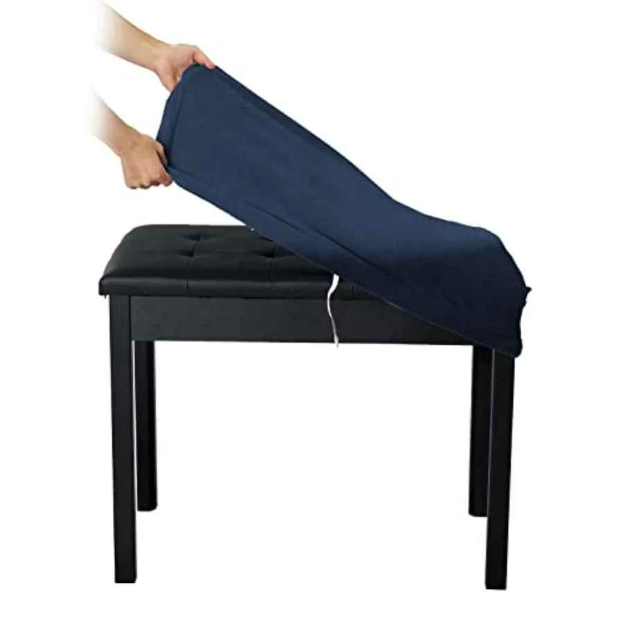

Soft Velvet Piano Bench Cover, 20"- 26.5" L x (11.8"- 15.7") W Rectangle Stretch Washable Stool Upholstered Protector Slipcover