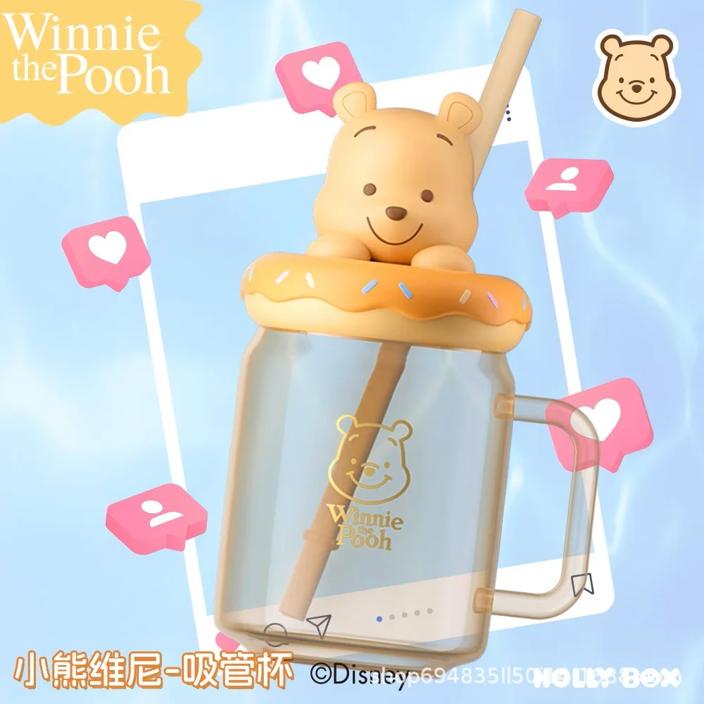 Nieuwe Officiële Zootopia Stitch Aardbei Beer Judy Water Cup met Stro Cartoon Anime Hoogwaardige Glazen Beker Voor meisje Gift