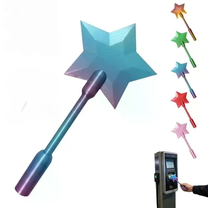 1Pcs 36.8cm Cute Credit Card Holder Fashion Creative 3D Printed Wand Tap To Pay Lightweight Portable Star Magic Wand Holder view 5