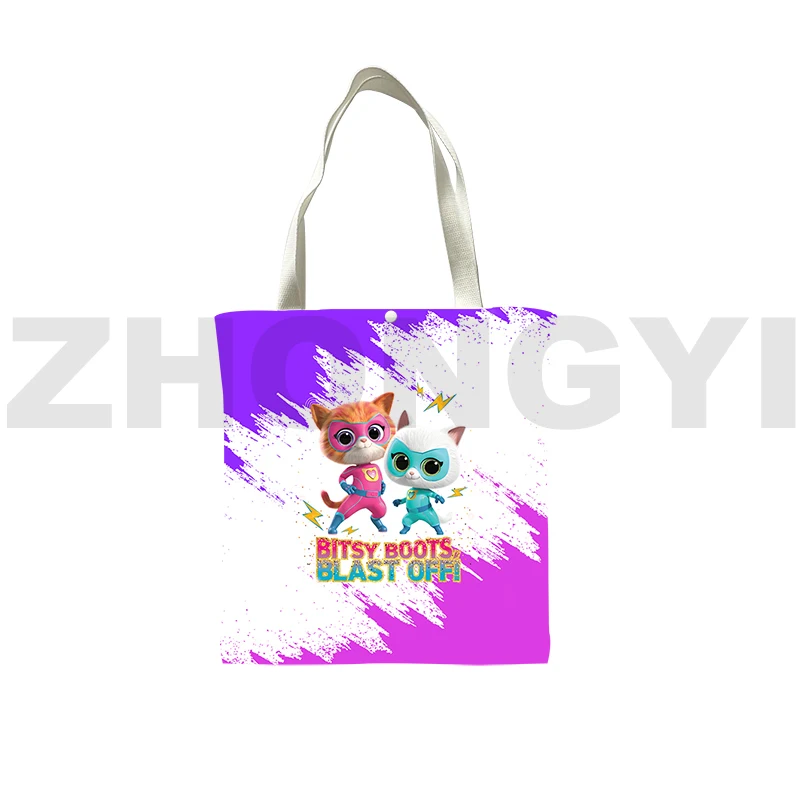 

Trendy Harajuku SuperKitties Tote Bags High Quality Supermarket Bag 3D Print SuperKitties Shopping Bags Daily Travel Canvas Bag