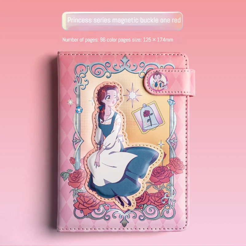 A5 Genuine Princess Handbook Princess Family Image PU Magnetic Buckle Notebook Cute Girl Heart Handbook Children\'s Gift