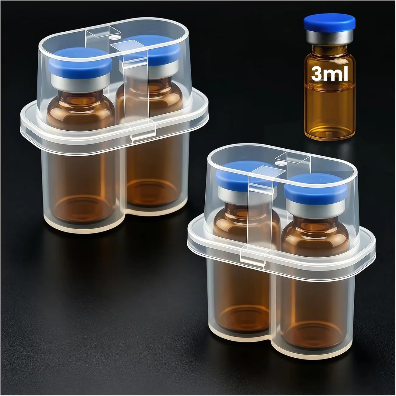 4/6/8/10Pcs Portable Mini Peptide Fridge Storage Box, 2-Grid Pocket Size Case for 0.1oz Vials, Travel Carry Case for Peptides
