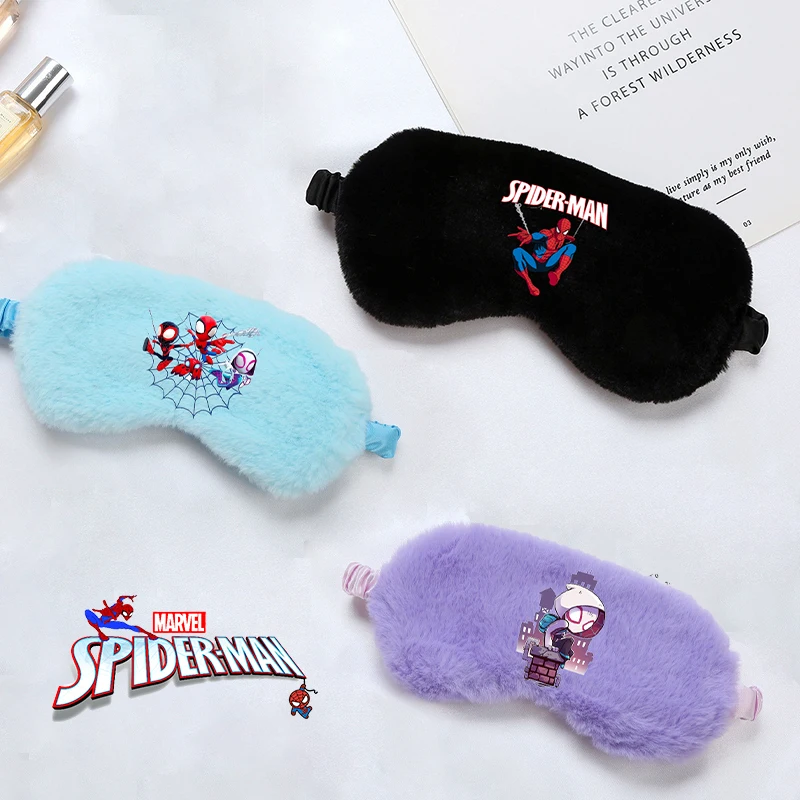 Disney Marvel Spiderman Kids Plush Sleeping Eye Mask Anime Movie Cartoon Cute Siesta Shade Help Patch Home Travel Relax Eye Mask