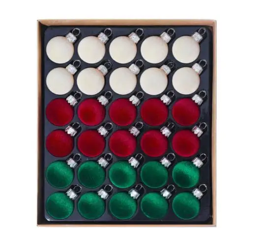 30PCS mini Christmas ball ornaments painted plastic 30 millimeter diameter for tree wreath garland holiday decorating
