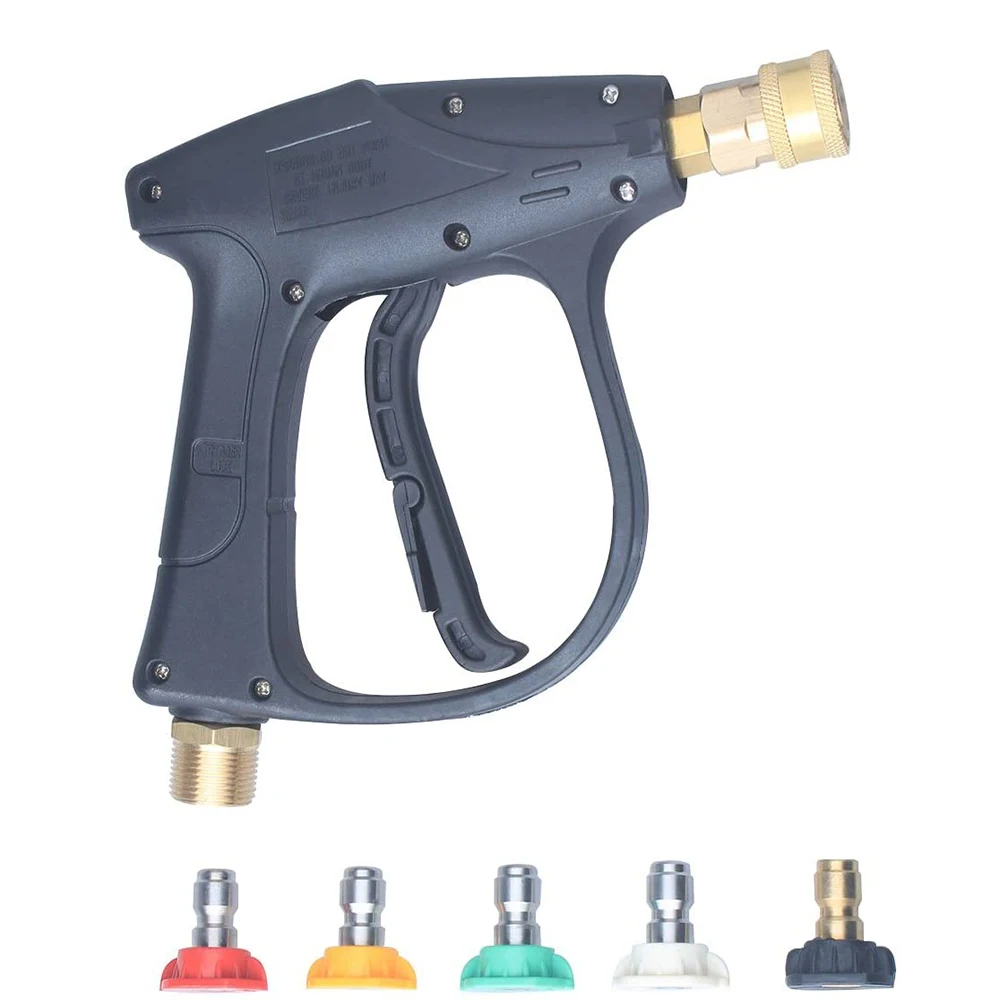 5 Pressure Power Washer Nozzles Short Wand High Pressure Washer Gun for Hot and Cold Water,3000 PSI Max 3.0 Tips