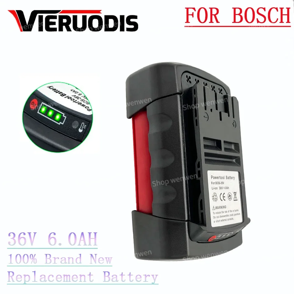 

Replacement Batteries Lithium-Ion for BOSCH 36V 6000mAh Li-ion Rechargeable Battery BAT810 BAT836 BAT840 GBH36V-LI Power Tools