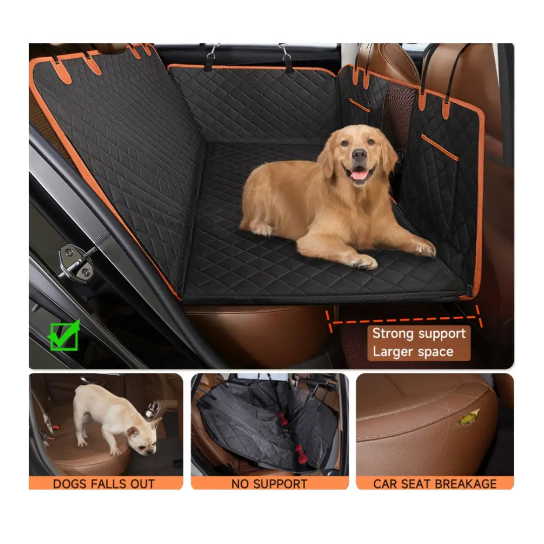 

Luxury Waterproof Dog Car Seat Cover Oxford Material Pet Hammock With Hard Bottom Stock Top Seller Backseat Extender