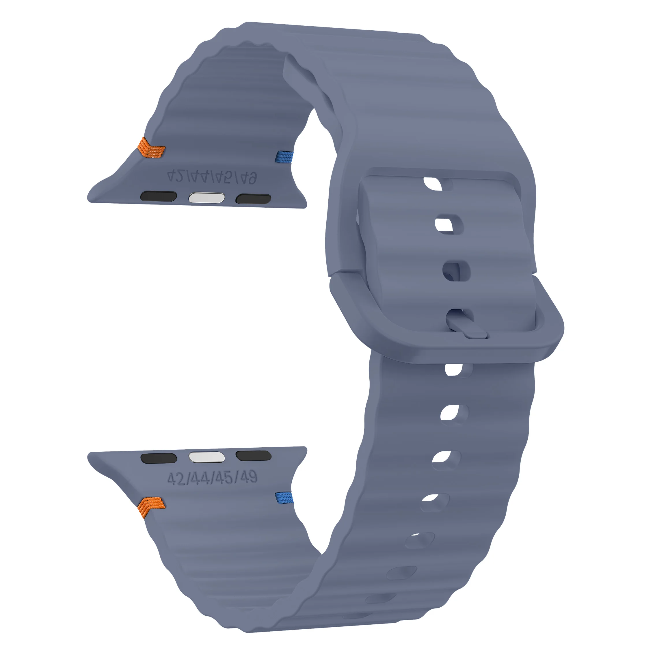 Wellenförmig genähtes Silikonarmband für Apple Watch 12 11 10 46mm 42mm Ultra 4/3/2 49mm Armband iWatch 9 8 SE 45mm 41mm 44mm Band – Detail 23