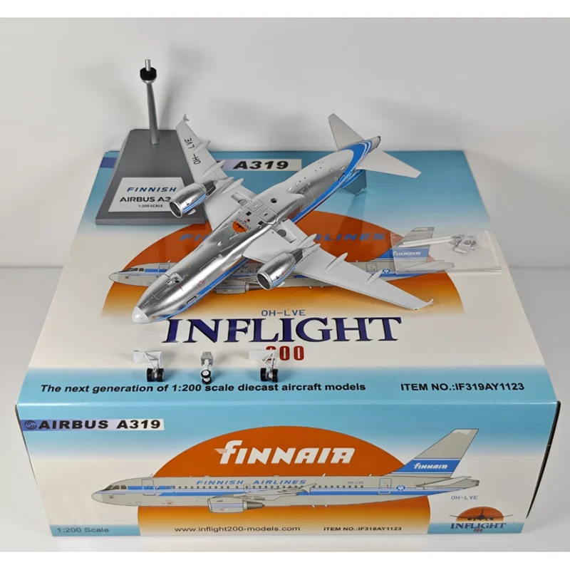 Inflight 다이캐스트 1/200 스케일 Finnair A319 OH-LVE 복고풍 페인트 합금 항공기 모델 소장용 장식 항목