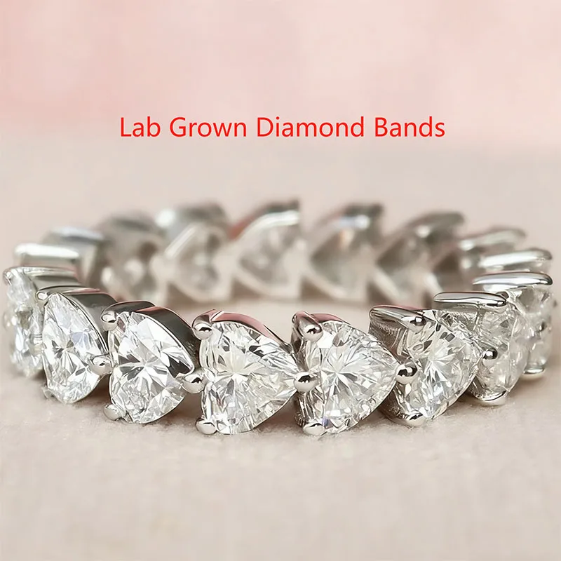 

5Ctw 0,3 карата каждый камень в форме сердца, выращенный в лаборатории бриллиант DEF VS-VVS, свадебное обручальное кольцо для женщин, платины 950, ювелирные украшения с полным бриллиантом