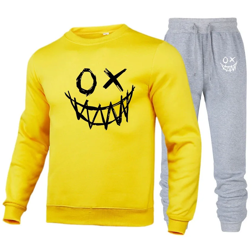 Sweatsuits Set Men 2 Piece Set Winter Tracksuit Mens Warm Tracksuits  Sweatshirts Sweatpants Streetwear Jogging Set Sweat Suits