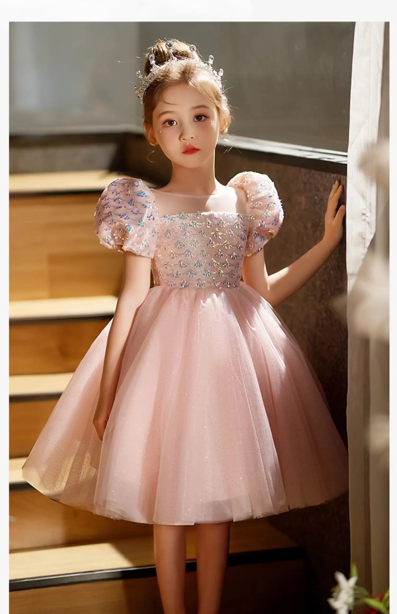 Christmas Dress Flower Girls Dress For Birthday Formal Party Junior Concert Banquet Princess Gown Party Dress For Kids Birthday