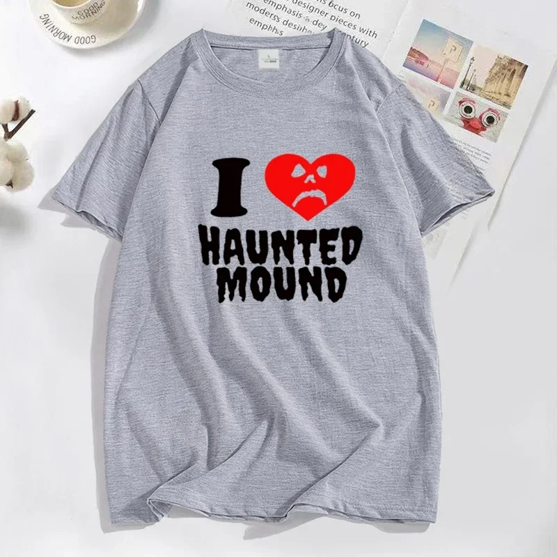 Sematary I Love Haunted Mound T-Shirts Popular Trend Heart Shape Print T Shirt for Men Funny Streeetwear Cotton Tshirt Clothing