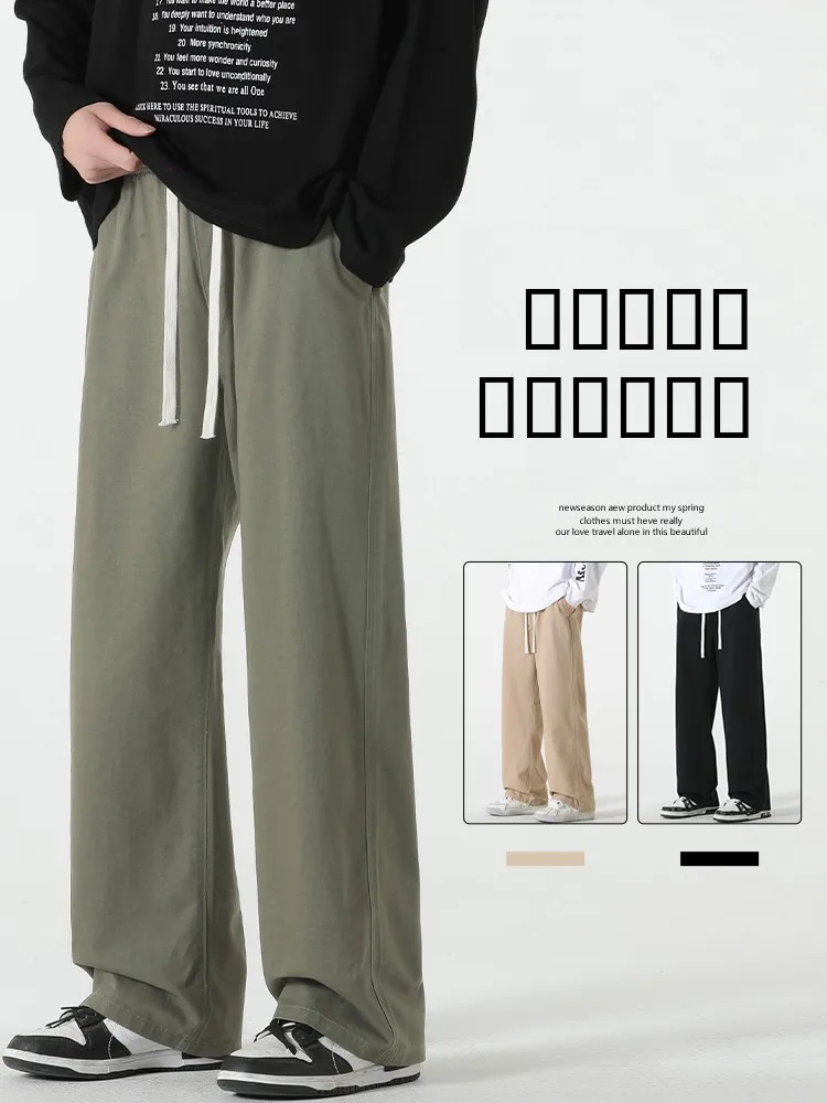 

Военные хлопковые повседневные брюки, мужские весенне-осенние свободные прямые брюки, рабочая одежда, модные брендовые брюки для отдыха