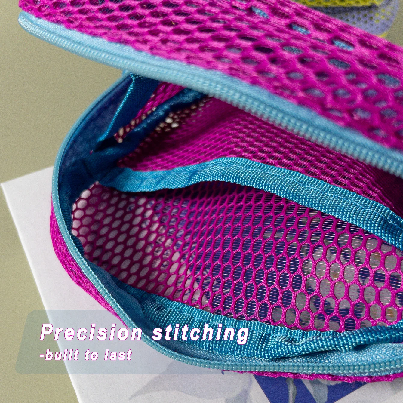 حقيبة مكياج شبكية بلون الدوبامين، قطعة واحدة لطيفة وأنيقة ومحمولة وخفيفة الوزن وسريعة الجفاف وقابلة للتنفس وحقيبة مستحضرات التجميل الأساسية