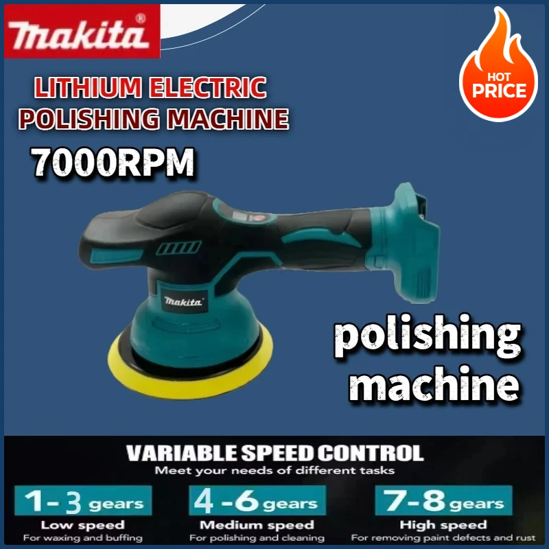 

Makita 8 Gears Digital Display Cordless Car Polisher Electric Polisher Car Waxing Polishing Machine For Makita 18V Battery