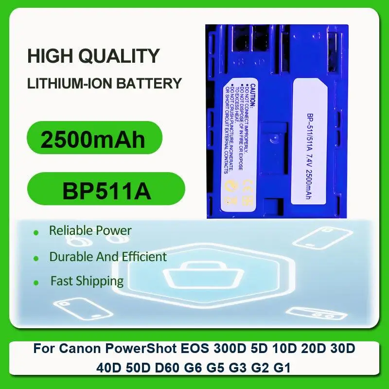 Battery For Canon 5D Mark II III IV 5DS R 6D 7D 90D 80D 70D 60D 60Da EOS M3 M5 750D 760D T6i T6s 800D 8000D Kiss X8i 1100D